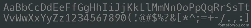 フォントOxygenmonoRegular – 黒い背景に灰色の文字