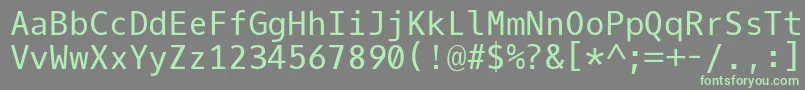 フォントOxygenmonoRegular – 灰色の背景に緑のフォント