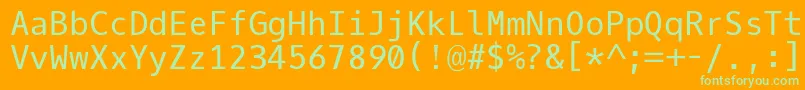 OxygenmonoRegular Font – Green Fonts on Orange Background
