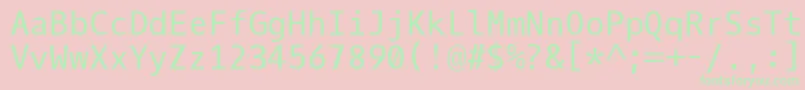 OxygenmonoRegular Font – Green Fonts on Pink Background