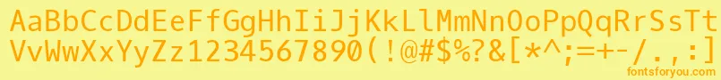 OxygenmonoRegular Font – Orange Fonts on Yellow Background