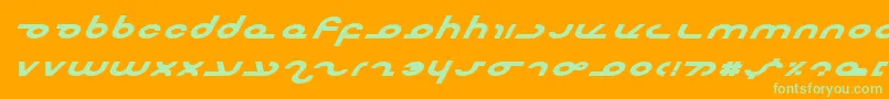 Masterebi Font – Green Fonts on Orange Background