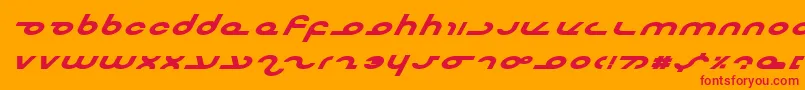 フォントMasterebi – オレンジの背景に赤い文字