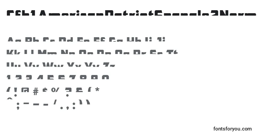 Schriftart Cfb1AmericanPatriotSpangle2NormalItalic (101134) – Alphabet, Zahlen, spezielle Symbole