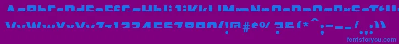 Cfb1AmericanPatriotSpangle2NormalItalic-Schriftart – Blaue Schriften auf violettem Hintergrund