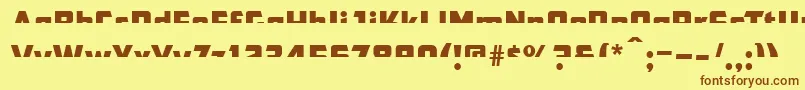 Cfb1AmericanPatriotSpangle2NormalItalic-Schriftart – Braune Schriften auf gelbem Hintergrund