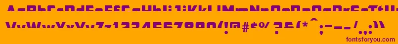 Cfb1AmericanPatriotSpangle2NormalItalic-Schriftart – Violette Schriften auf orangefarbenem Hintergrund