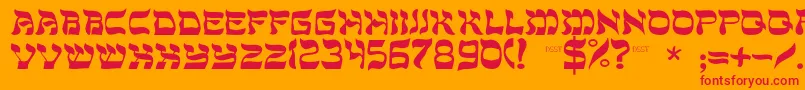 Dssholomc Font – Red Fonts on Orange Background