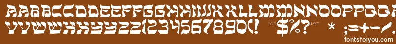 フォントDssholomc – 茶色の背景に白い文字