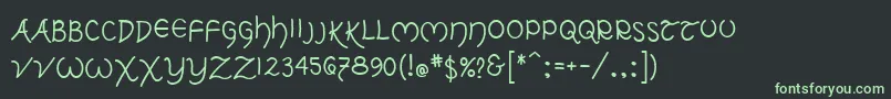 フォントTolkienuncialmf – 黒い背景に緑の文字