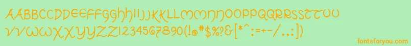 Tolkienuncialmf Font – Orange Fonts on Green Background