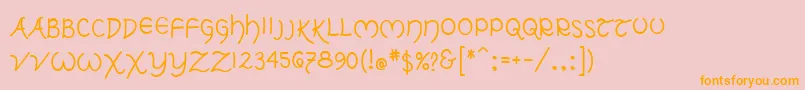 Tolkienuncialmf Font – Orange Fonts on Pink Background