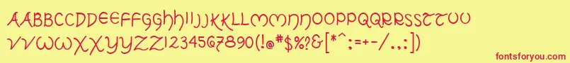 Tolkienuncialmf Font – Red Fonts on Yellow Background