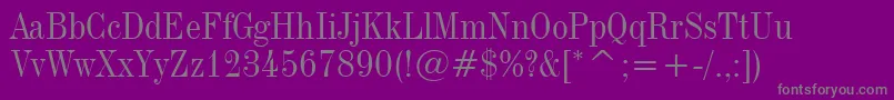 Czcionka Industrial736Bt – szare czcionki na fioletowym tle