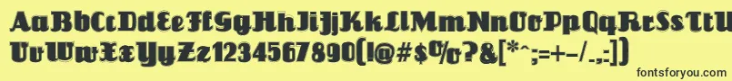 Louisiannecontour Font – Black Fonts on Yellow Background