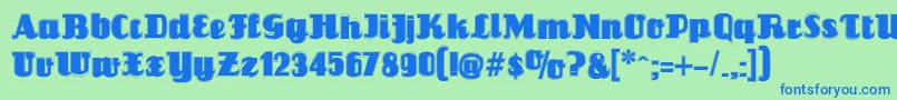 Louisiannecontour Font – Blue Fonts on Green Background