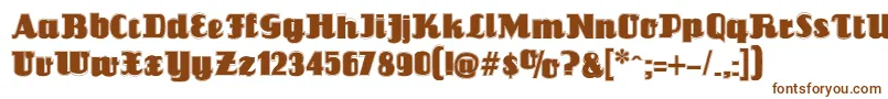 Louisiannecontour-fontti – ruskeat fontit valkoisella taustalla