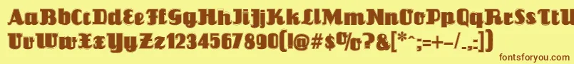 Шрифт Louisiannecontour – коричневые шрифты на жёлтом фоне