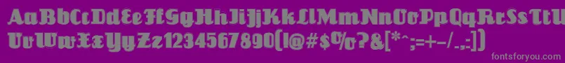 Weitere Informationen zur Louisiannecontour-Schriftart Louisiannecontour-Schriftart – Graue Schriften auf violettem Hintergrund