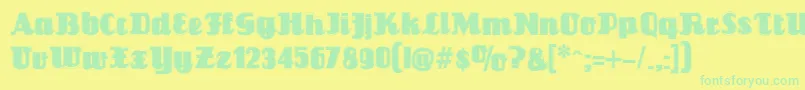 Louisiannecontourフォントについての詳細 フォントLouisiannecontour – 黄色い背景に緑の文字