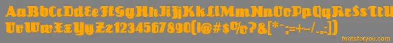 フォントLouisiannecontour – オレンジの文字は灰色の背景にあります。