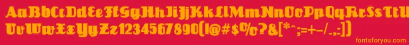 Louisiannecontour Font – Orange Fonts on Red Background