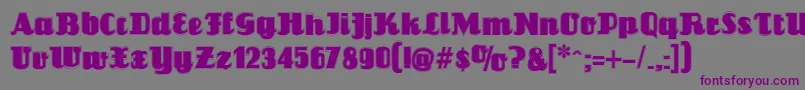 Шрифт Louisiannecontour – фиолетовые шрифты на сером фоне
