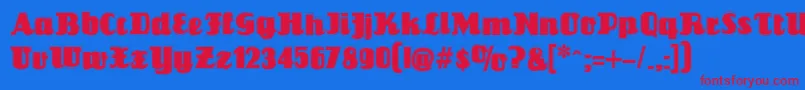 Louisiannecontour-fontti – punaiset fontit sinisellä taustalla