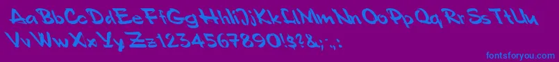 Polosemiscriptleftified-Schriftart – Blaue Schriften auf violettem Hintergrund