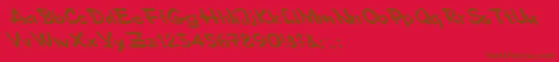 Polosemiscriptleftified Font – Brown Fonts on Red Background