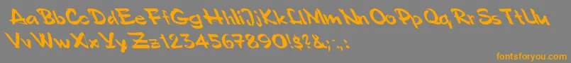 Polosemiscriptleftified Font – Orange Fonts on Gray Background