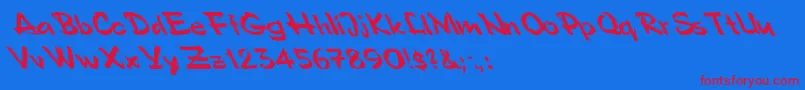 Polosemiscriptleftified Font – Red Fonts on Blue Background