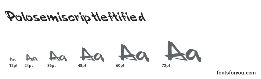 Размеры шрифта Polosemiscriptleftified