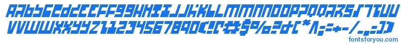 Czcionka UfoHunterItalic – niebieskie czcionki na białym tle