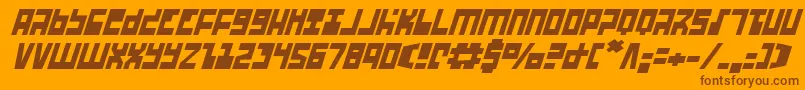 UfoHunterItalic Font – Brown Fonts on Orange Background