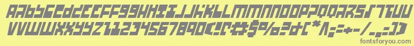 UfoHunterItalic Font – Gray Fonts on Yellow Background