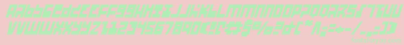 Fonte UfoHunterItalic – fontes verdes em um fundo rosa