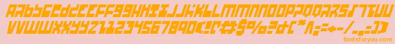 UfoHunterItalic Font – Orange Fonts on Pink Background