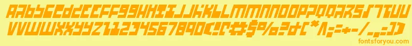 UfoHunterItalic Font – Orange Fonts on Yellow Background