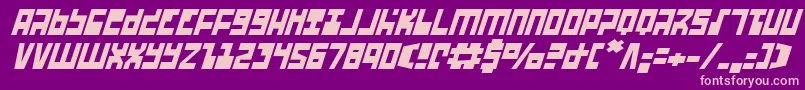 UfoHunterItalic Font – Pink Fonts on Purple Background
