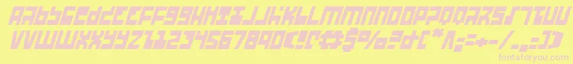 UfoHunterItalic Font – Pink Fonts on Yellow Background