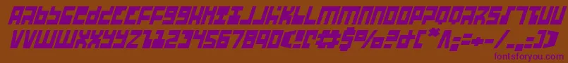 UfoHunterItalic Font – Purple Fonts on Brown Background