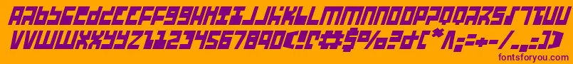 UfoHunterItalic Font – Purple Fonts on Orange Background