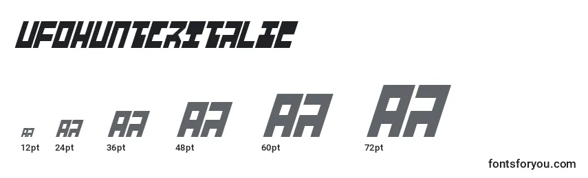 UfoHunterItalic Font Sizes