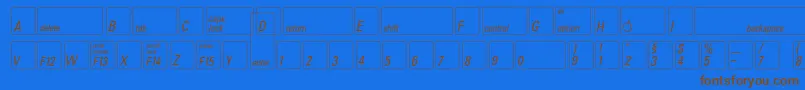 Czcionka Keyfontdeutsch – brązowe czcionki na niebieskim tle