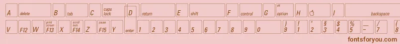 Шрифт Keyfontdeutsch – коричневые шрифты на розовом фоне
