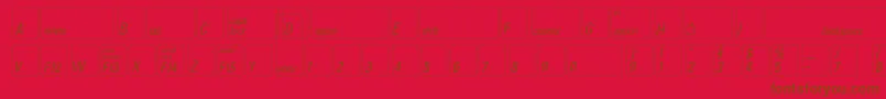 Keyfontdeutsch-Schriftart – Braune Schriften auf rotem Hintergrund