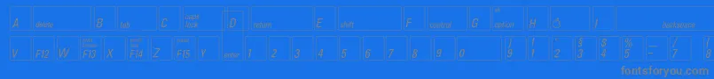 Keyfontdeutsch-fontti – harmaat kirjasimet sinisellä taustalla