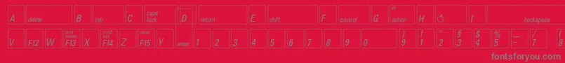 Fonte Keyfontdeutsch – fontes cinzas em um fundo vermelho