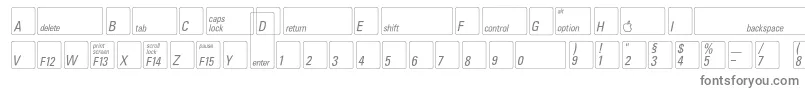 Keyfontdeutsch-Schriftart – Graue Schriften auf weißem Hintergrund